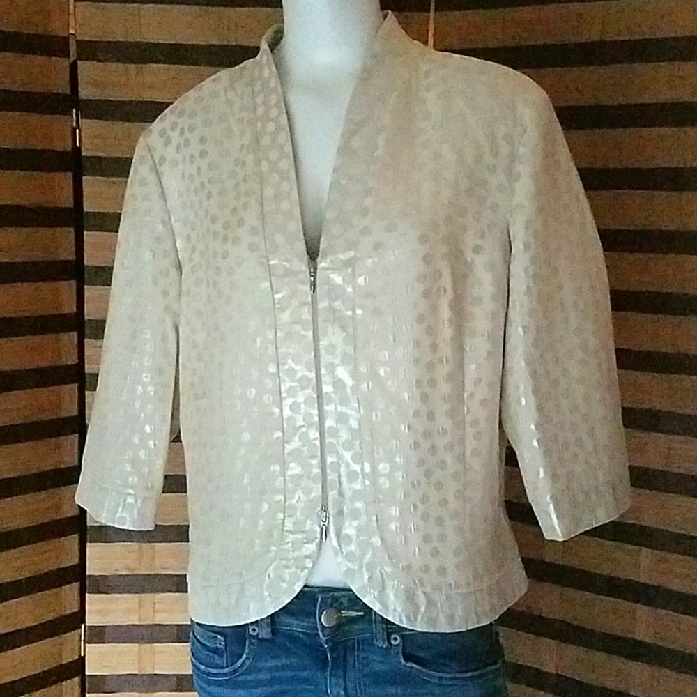 Joseph Ribkoff Cream Metallic Dot Jacket